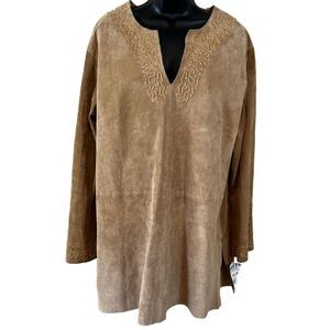 Margaret Godfrey Suede Embellished Kaftan Tunic